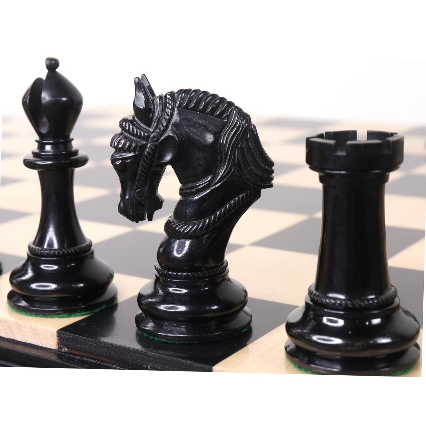 4.5" Imperator Luxury Staunton Chess Set- Chess Pieces Only - Ebony Wood - Triple Weight