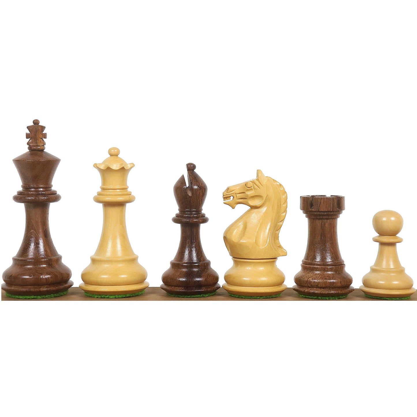 3.75" Queens Gambit Staunton Chess Set- Chess Pieces Only - Weighted Golden Rosewood