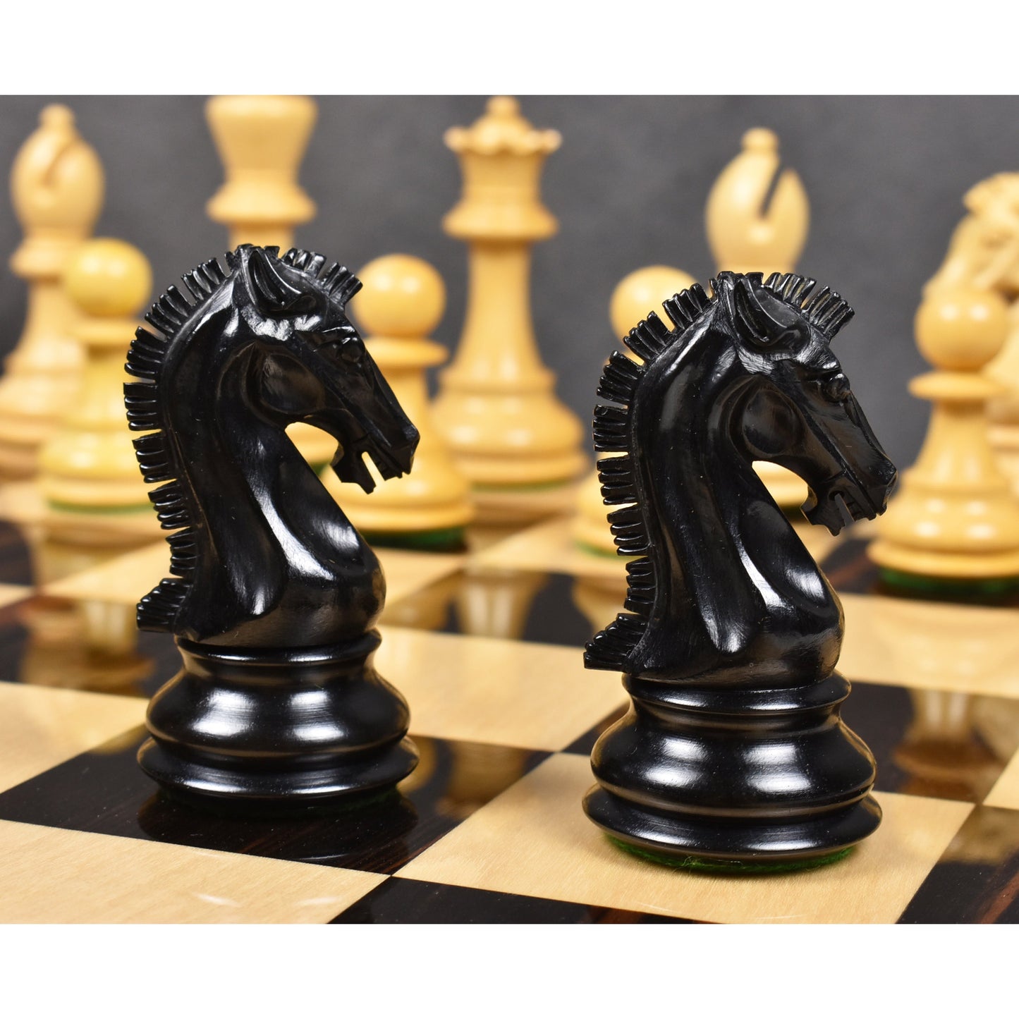 Slightly Imperfect 3.9" Craftsman Series Staunton Chess Set - Chess Pieces Only-Triple weighted Ebony Wood