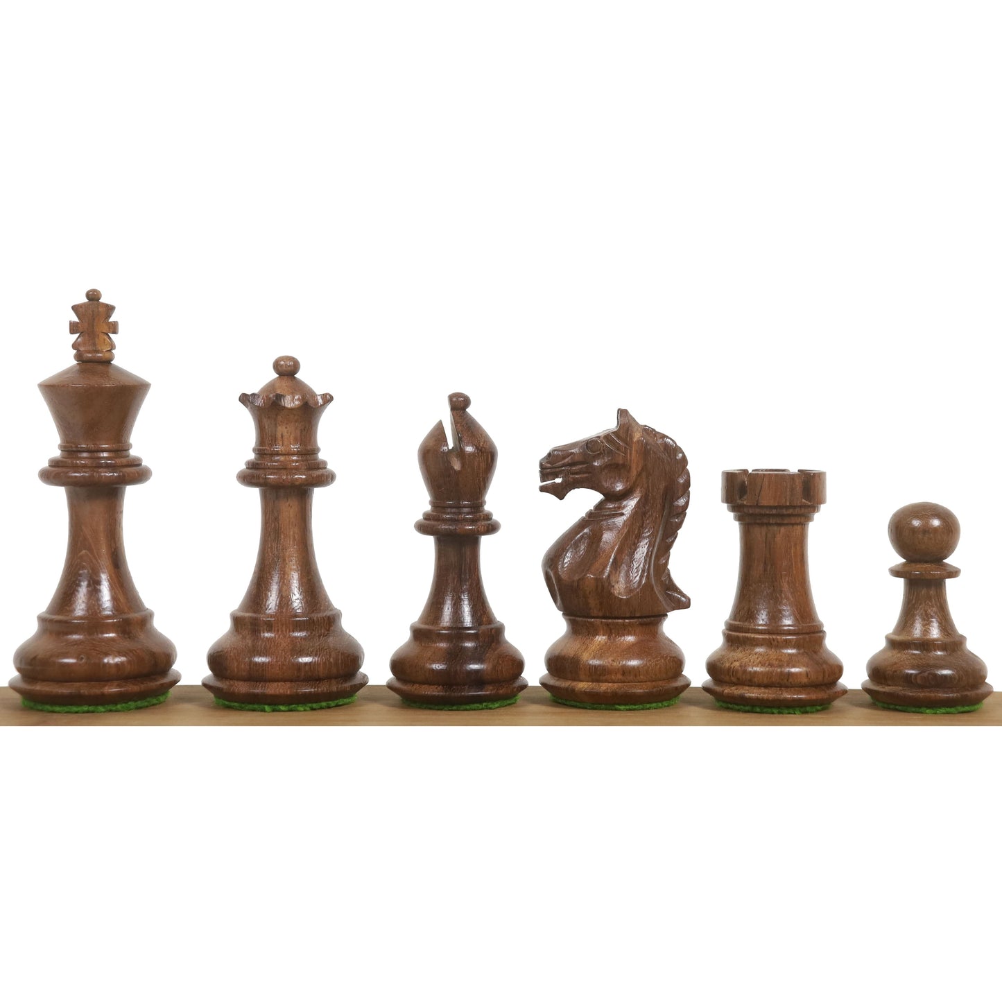 3.75" Queens Gambit Staunton Chess Set- Chess Pieces Only - Weighted Golden Rosewood