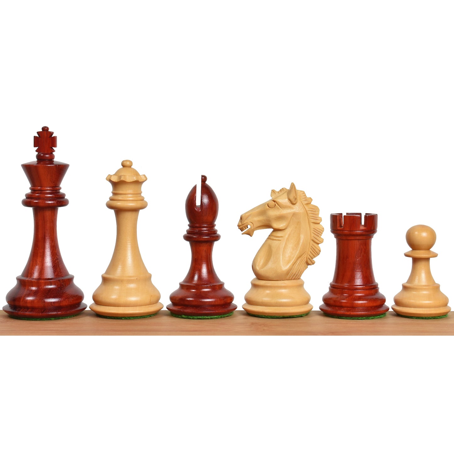 Exclusive Alban Staunton Weighted Chess Set- Chess Pieces Only - Bud Rose Wood- 4 Queens