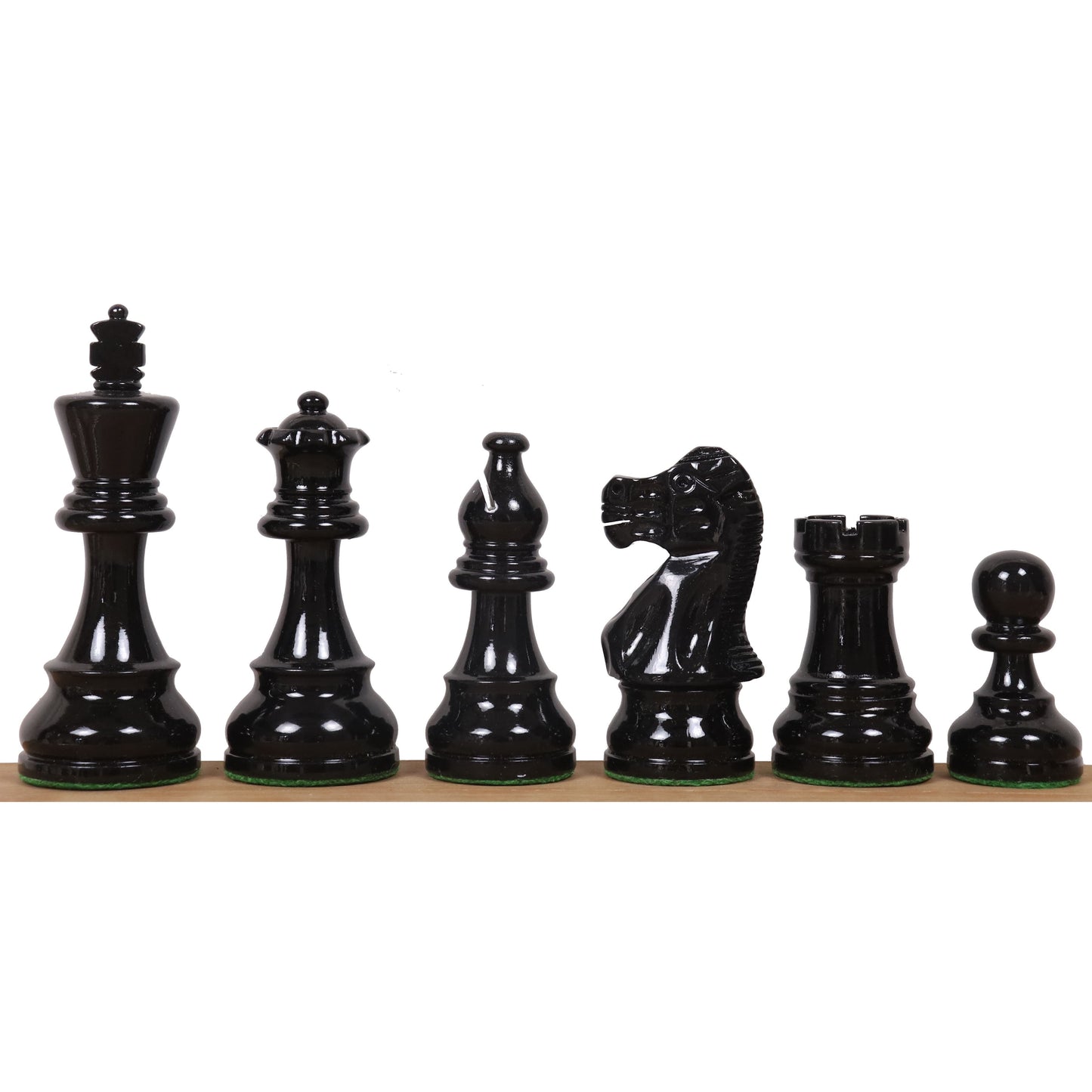 3.8" Black & Ivory White Painted Staunton Chess Set- Chess Pieces Only - Weighted Boxwood