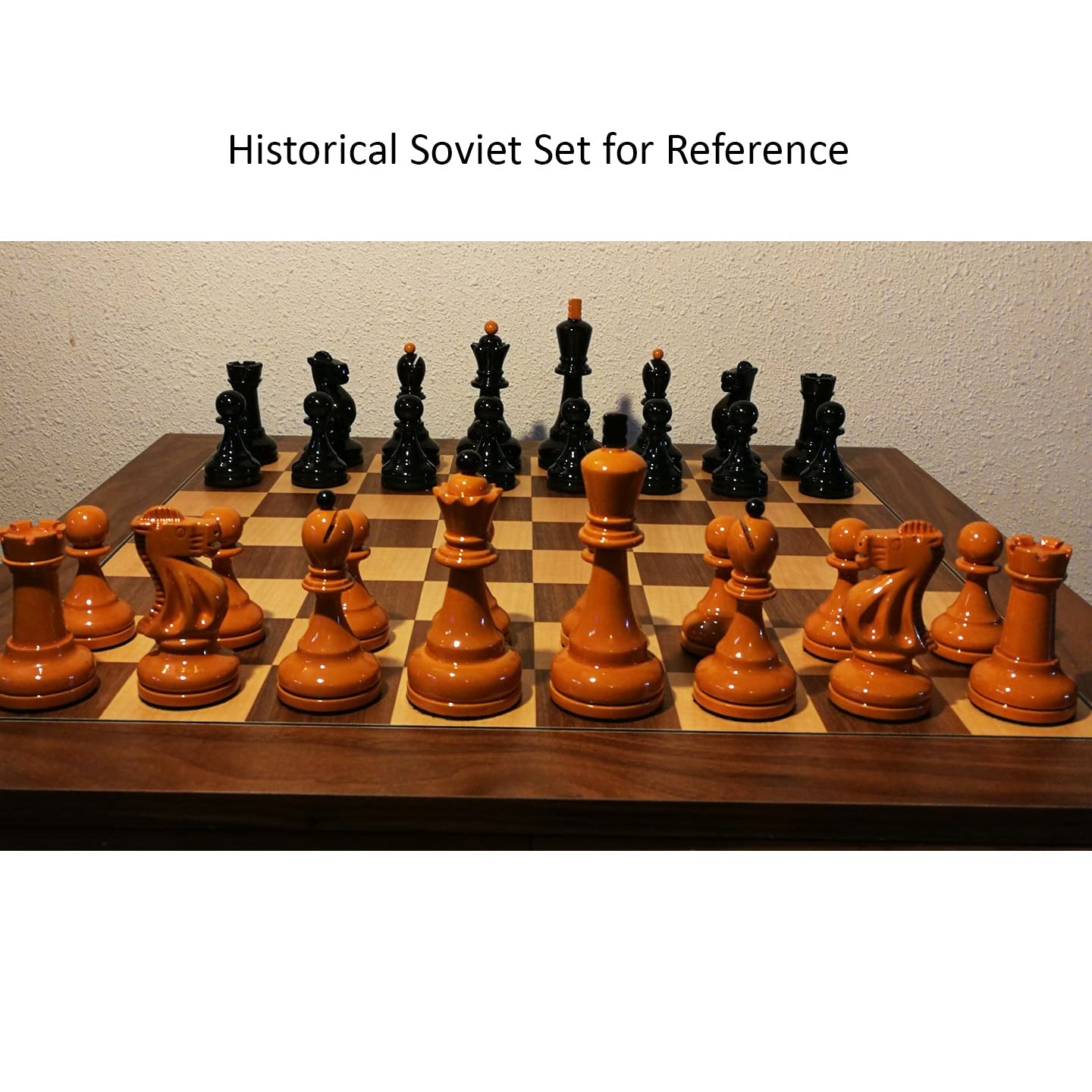 3.7" Soviet Grandmaster Supreme Chess Set- Chess Pieces Only in Boxwood- Glass Eyes