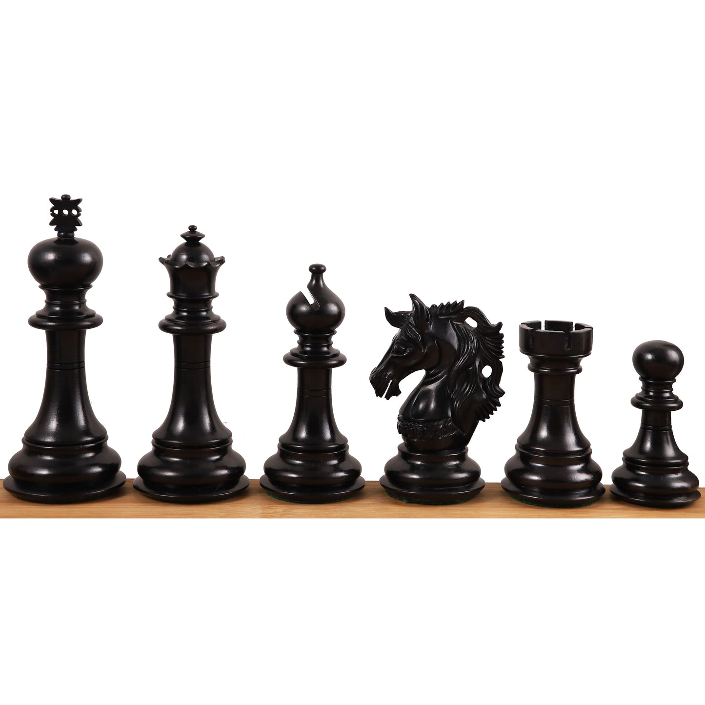 4.6" Prestige Luxury Staunton Chess Set- Chess Pieces Only - Natural Ebony Wood - Triple Weighted