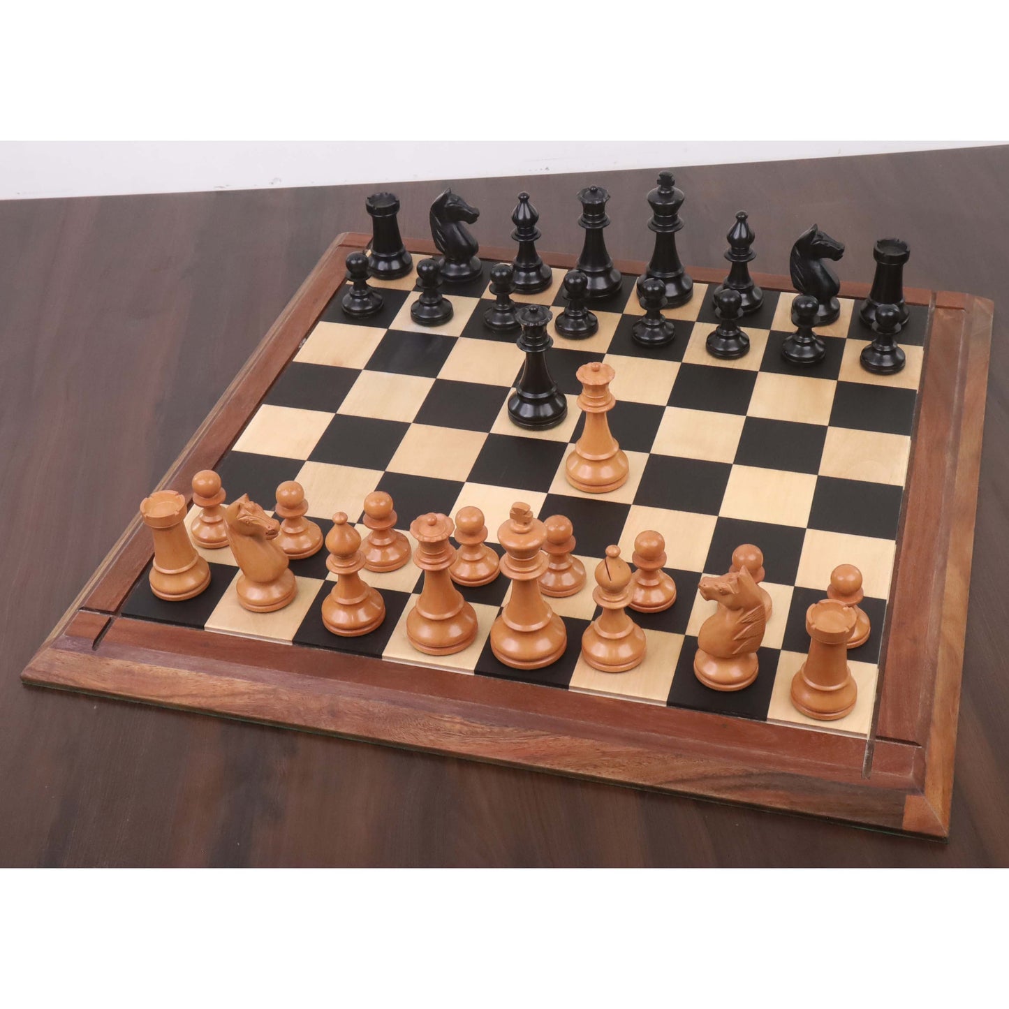 French Grandmaster's Staunton Chess Set- Chess Pieces Only- Antiqued Boxwood- 4.1" King