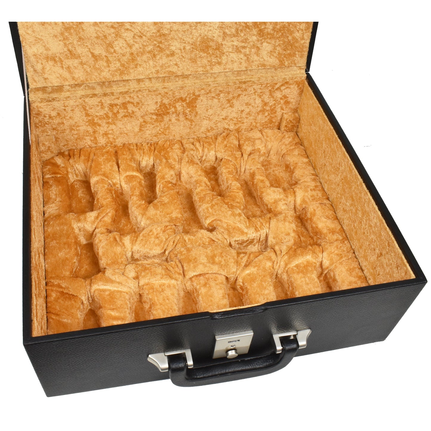 Combo of 4.6" Prestige Luxury Staunton Ebony Chess Pieces with 23" Large Ebony & Maple Wood Chessboard and Storage Box