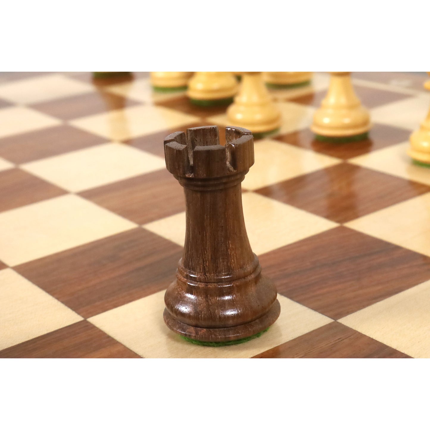 3.75" Queens Gambit Staunton Chess Set- Chess Pieces Only - Weighted Golden Rosewood