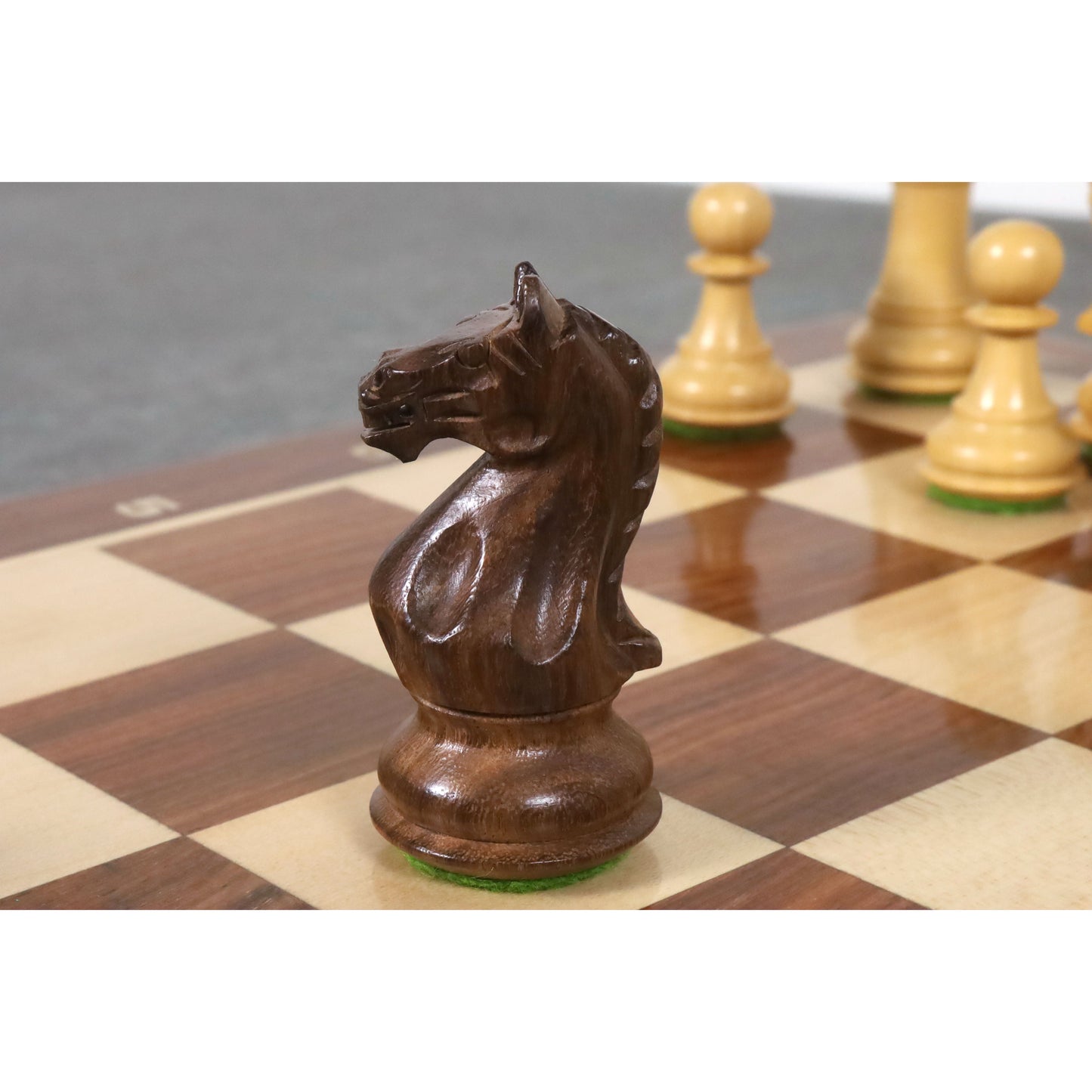 3.75" Queens Gambit Staunton Chess Set- Chess Pieces Only - Weighted Golden Rosewood