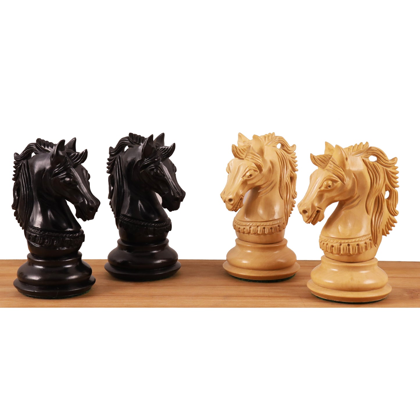 4.6" Prestige Luxury Staunton Chess Set- Chess Pieces Only - Natural Ebony Wood - Triple Weighted