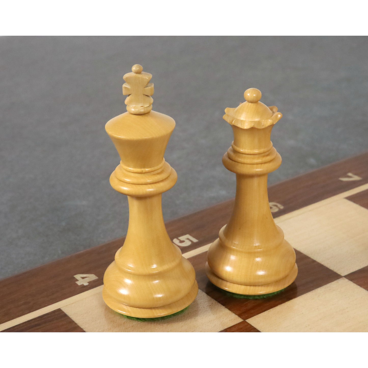 3.75" Queens Gambit Staunton Chess Set- Chess Pieces Only - Weighted Golden Rosewood