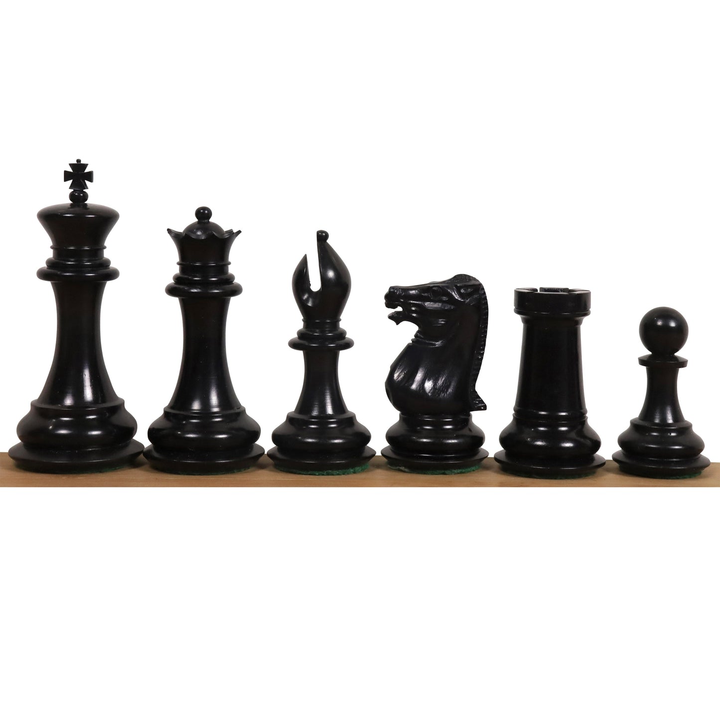 1849 Jacques Cook Camel Bone Chess Set- Chess Pieces Only - Black & White - 3.5" King