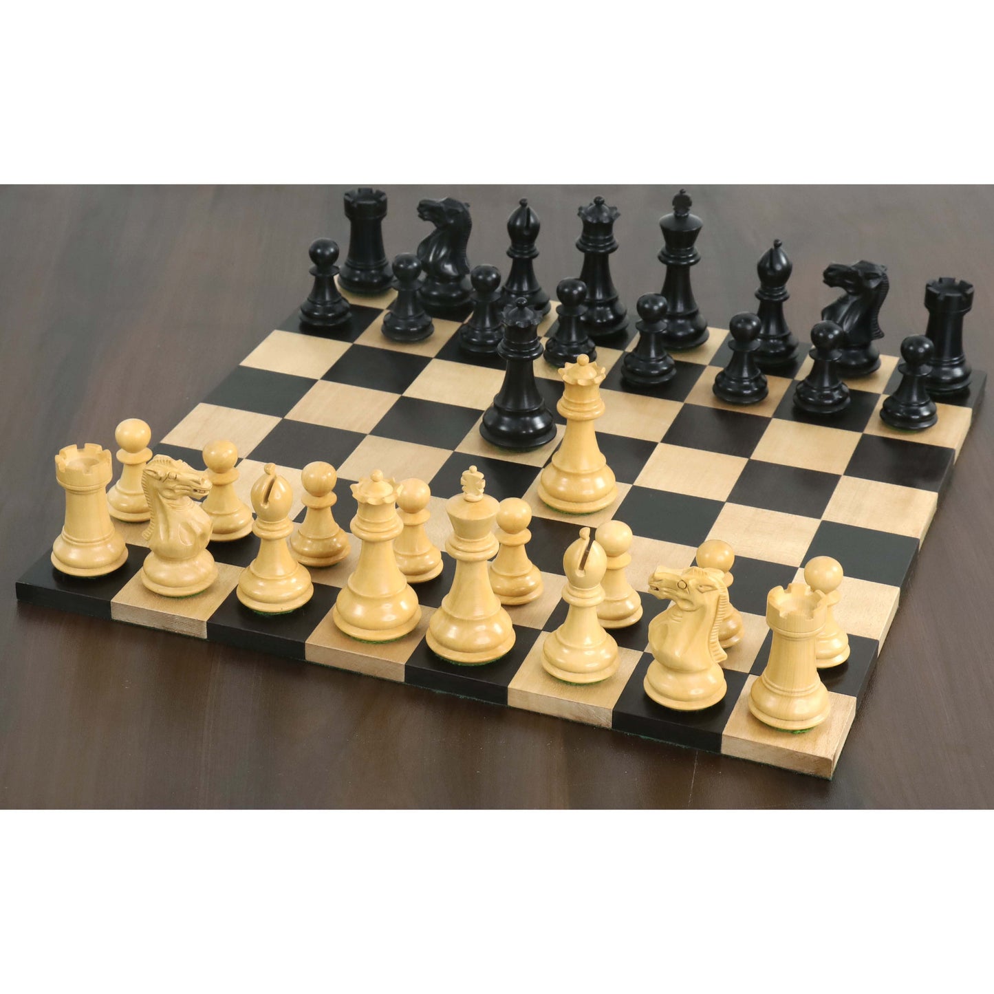 3" Professional Staunton Chess Set- Chess Pieces Only- Weighted Ebonized Boxwood