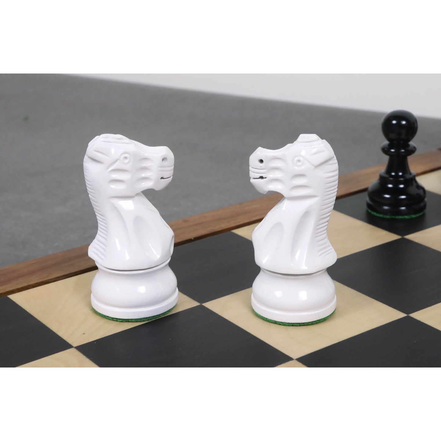 3.8" Black & Ivory White Painted Staunton Chess Set- Chess Pieces Only - Weighted Boxwood