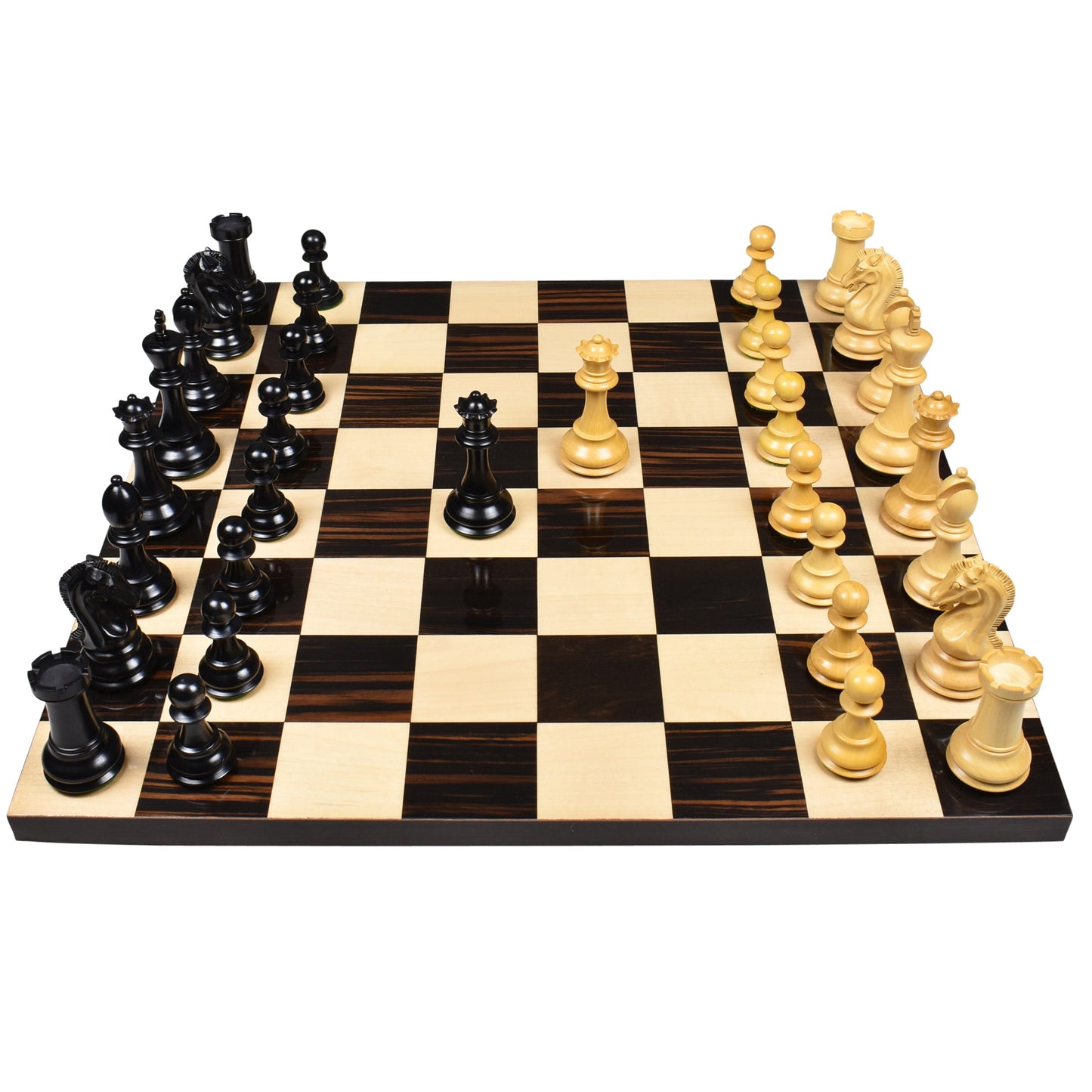 Slightly Imperfect 3.9" Craftsman Series Staunton Chess Set - Chess Pieces Only-Triple weighted Ebony Wood