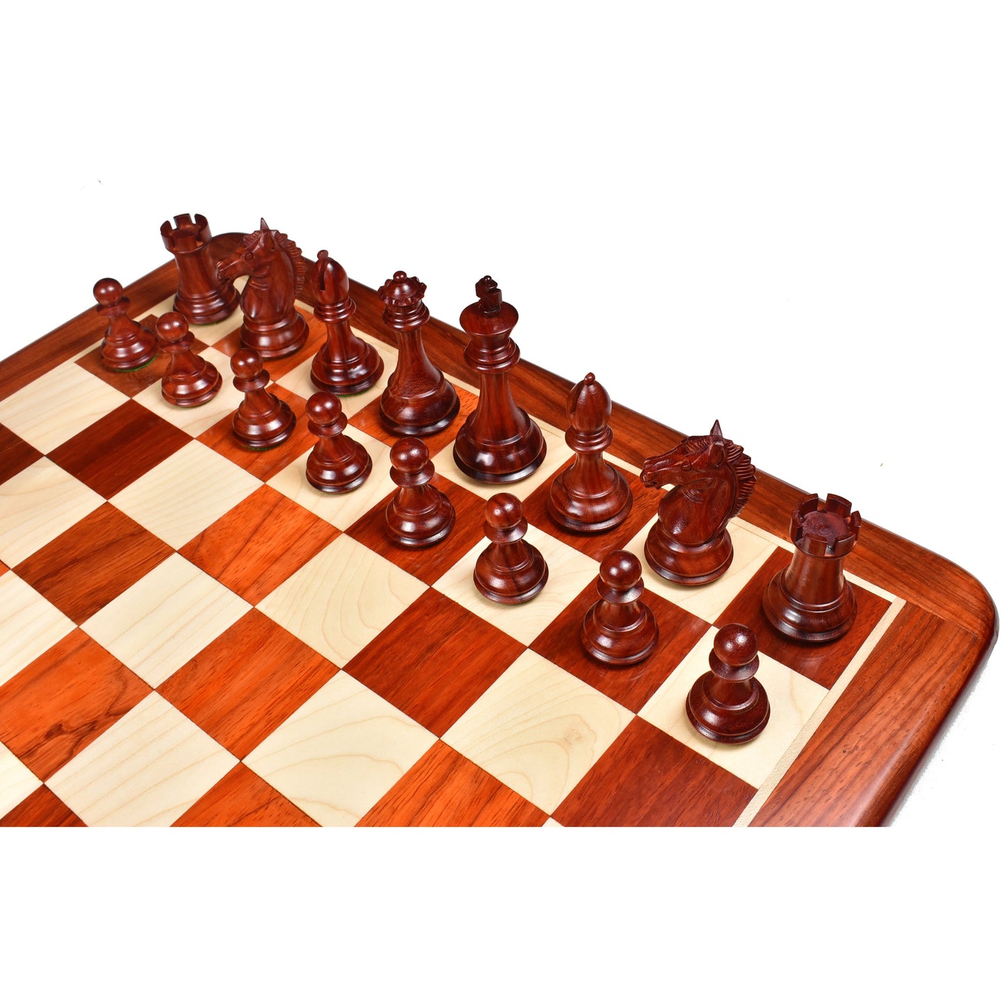 Exclusive Alban Staunton Weighted Chess Set- Chess Pieces Only - Bud Rose Wood- 4 Queens