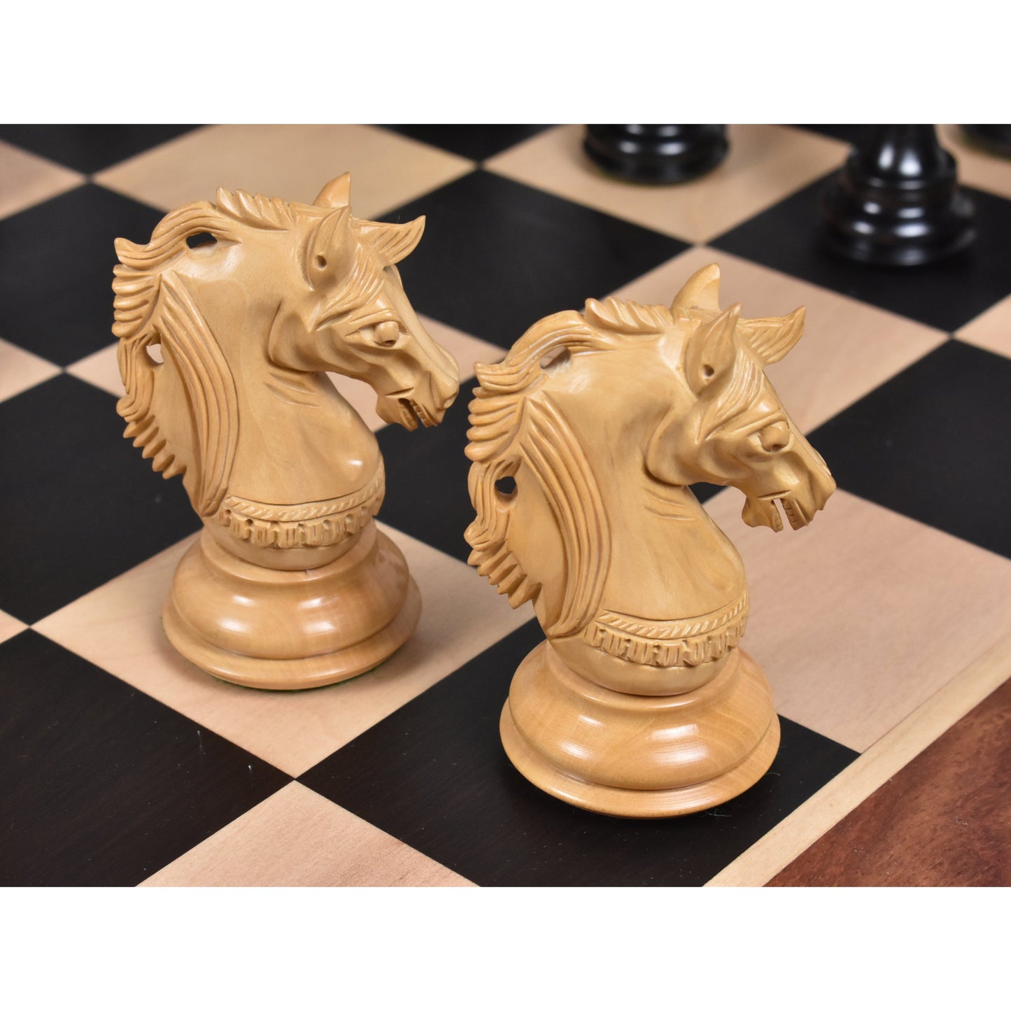 4.6" Prestige Luxury Staunton Chess Set- Chess Pieces Only - Natural Ebony Wood - Triple Weighted