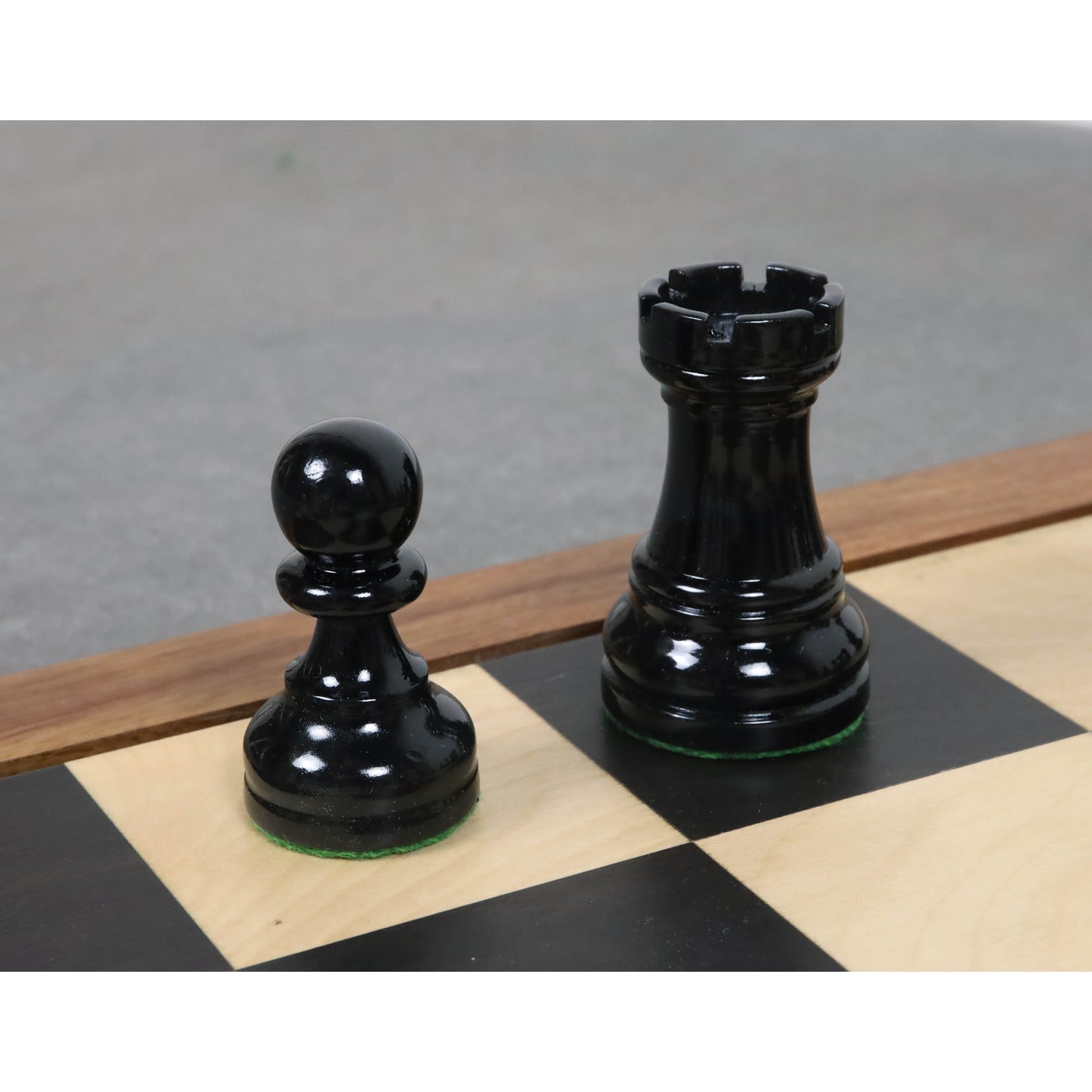 3.8" Black & Ivory White Painted Staunton Chess Set- Chess Pieces Only - Weighted Boxwood