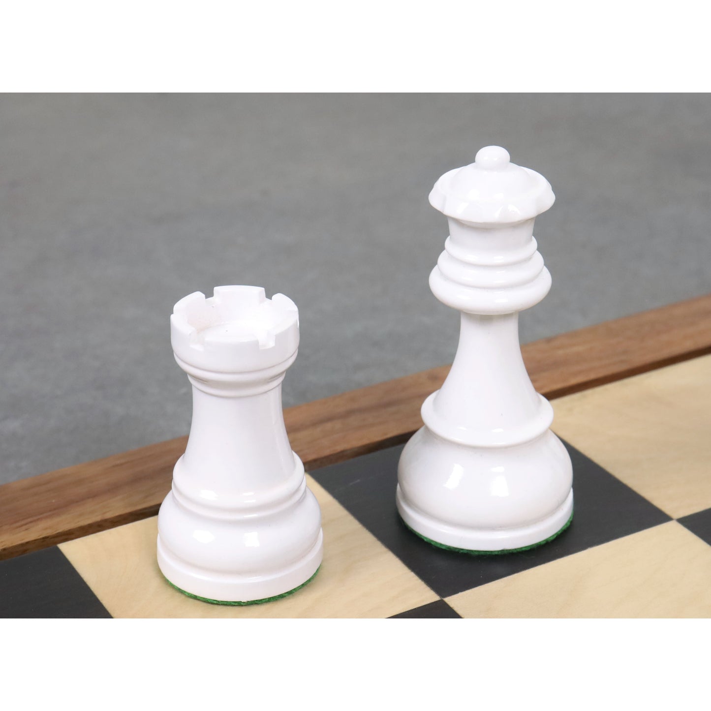 3.8" Black & Ivory White Painted Staunton Chess Set- Chess Pieces Only - Weighted Boxwood