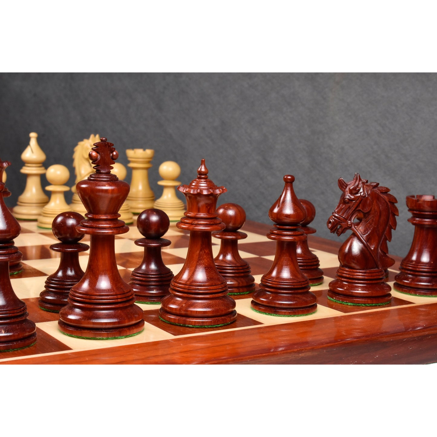 4.3" Napoleon Luxury Staunton Chess Set- Chess Pieces Only - Triple Weight Bud Rosewood