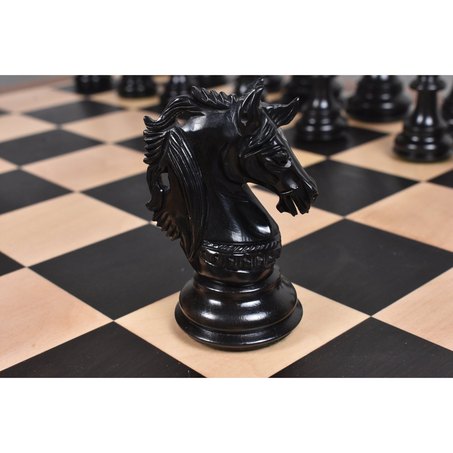 4.6" Prestige Luxury Staunton Chess Set- Chess Pieces Only - Natural Ebony Wood - Triple Weighted