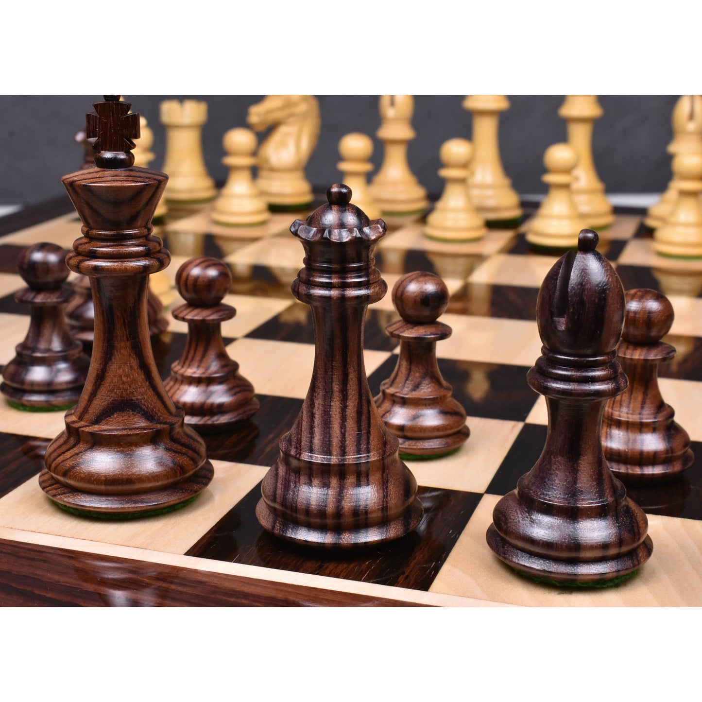 3.9" Exclusive Alban Staunton Chess Set Combo - Pieces in Rosewood with Board and Box