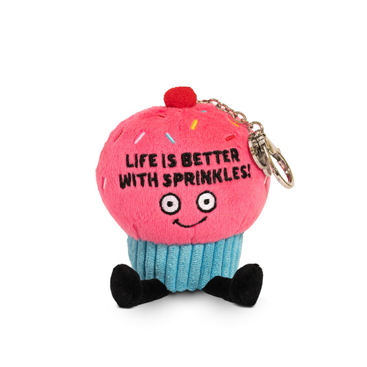 "Life is Better With Sprinkles" Cupcake Plush Bag Charm