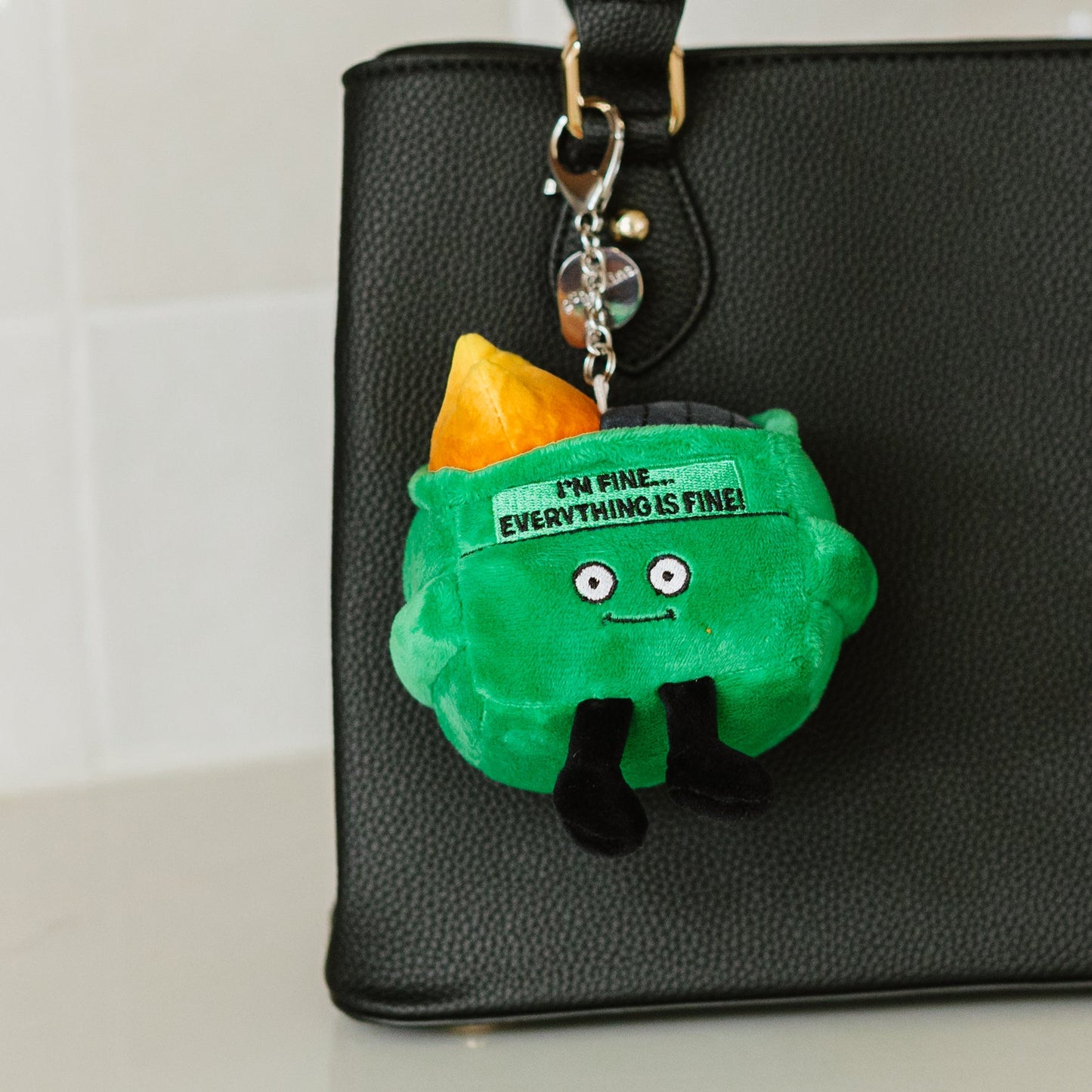 "I'm Fine...Everything's Fine" Dumpster Fire Plush Bag Charm