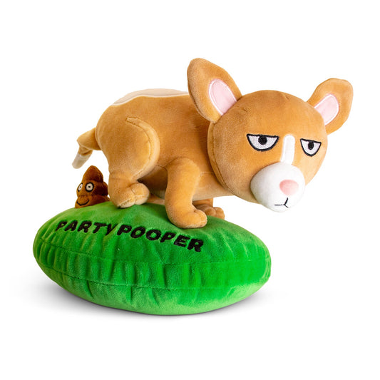 "Party Pooper" Pooping Dog Plushie