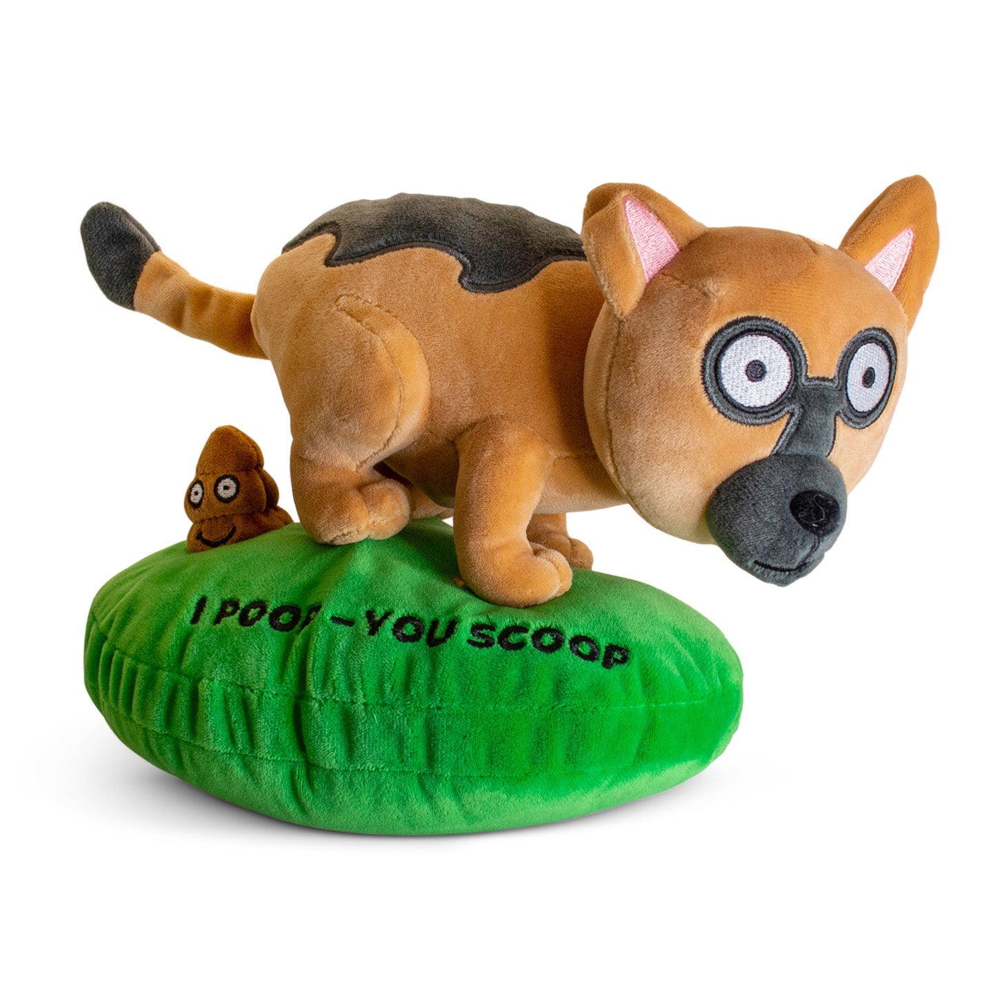 "I Poop, You Scoop" Pooping Dog Plushie