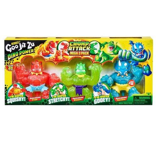 Heroes of Goo Jit Zu Dino Power Chomp Attack Mega 3 Pack Action Figure