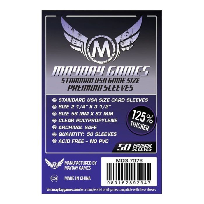 Mayday Games Deck Protector: USA Board Game, Dark Purple 56 x 87mm (50)