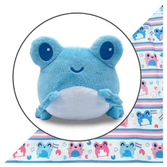 Plushie Tote: Blue Frog/Transgender Pride