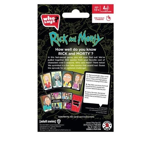 Who Says? Card Game Rick and Morty Edition