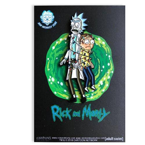 Zen Monkey: Rick and Morty Tangled in Lights - Rick and Morty Enamel Pin